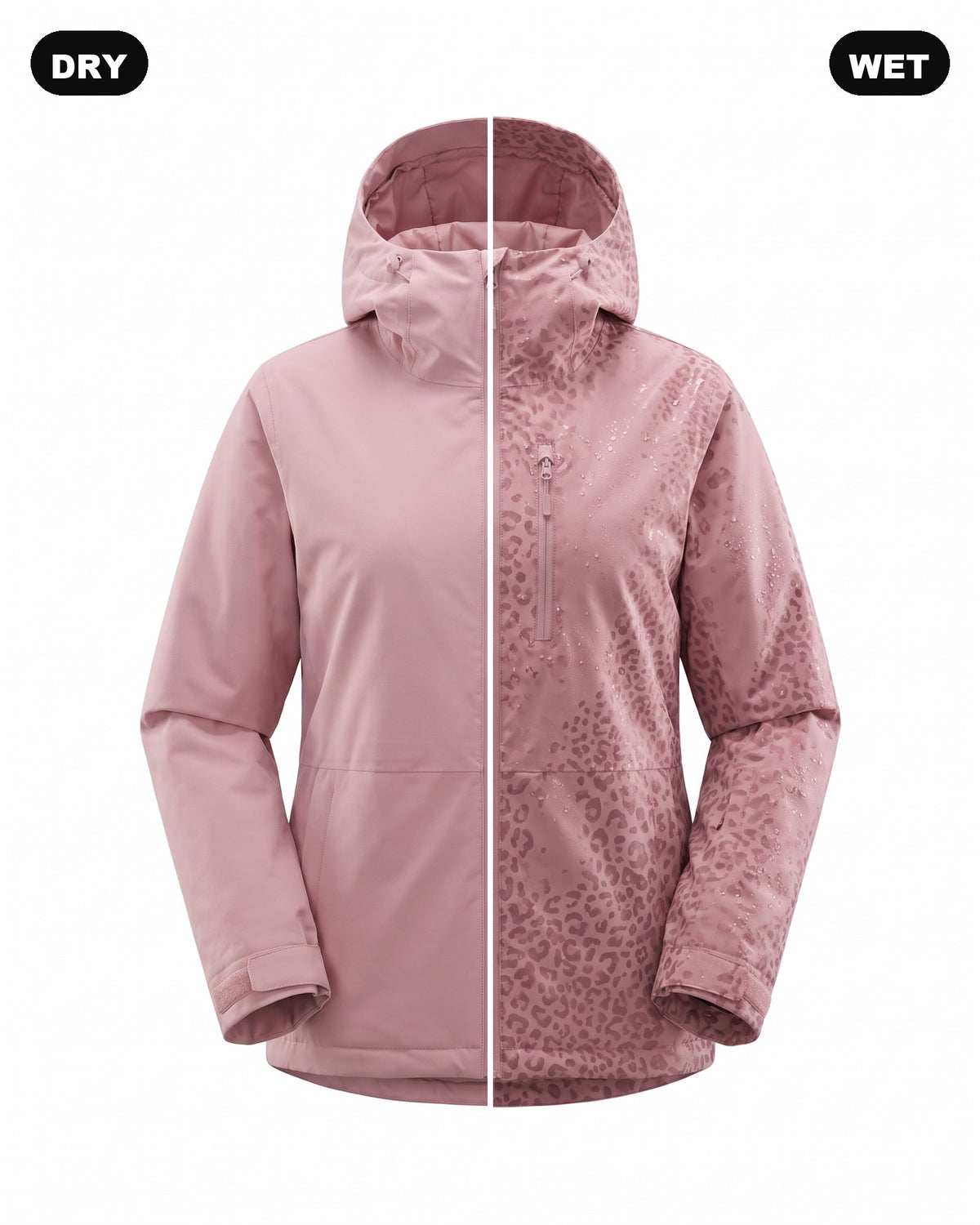 Pink Catshift jacket, dry and wet